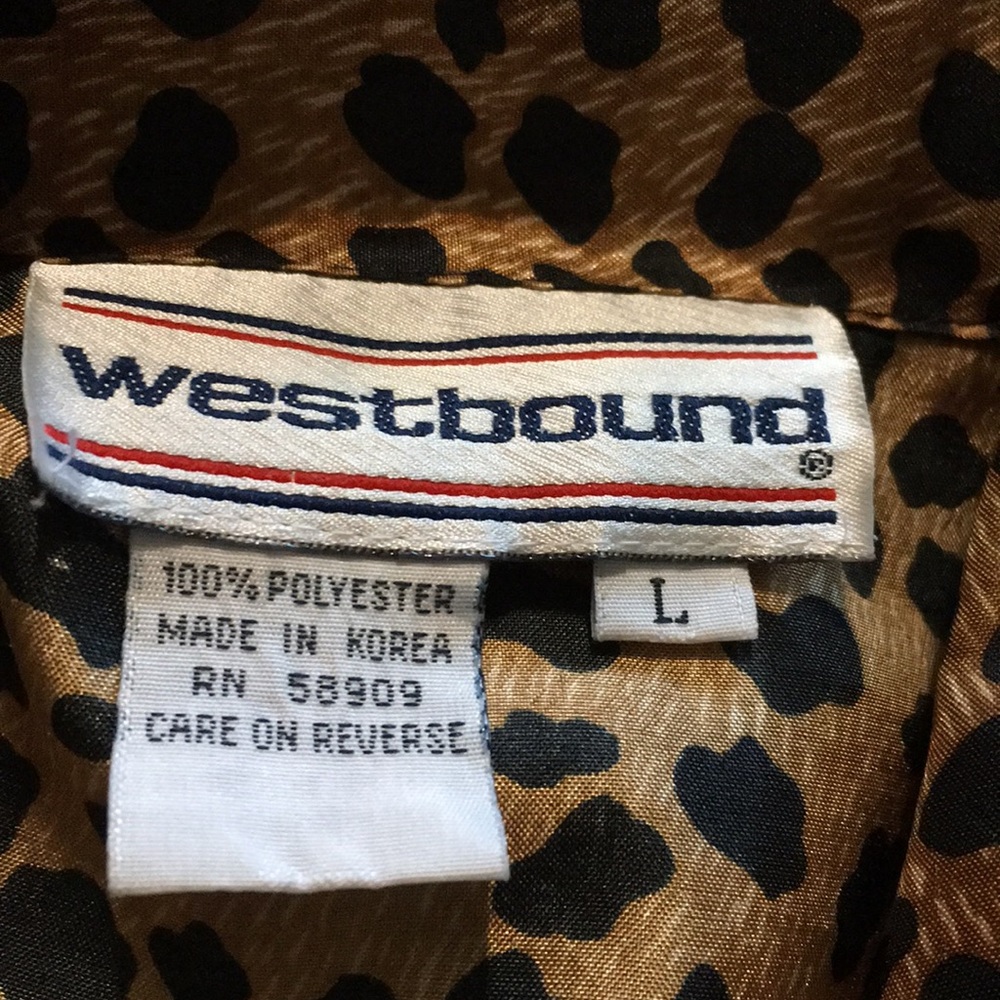 Westbound Ladies Leopard Print Button Blouse Sz L - image 7